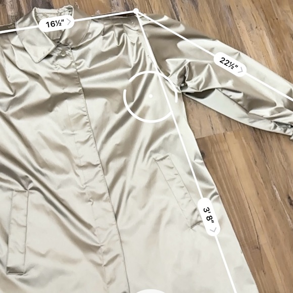 VTG 80s Metallic Champagne Tone Trench Coat - Picture 14 of 14